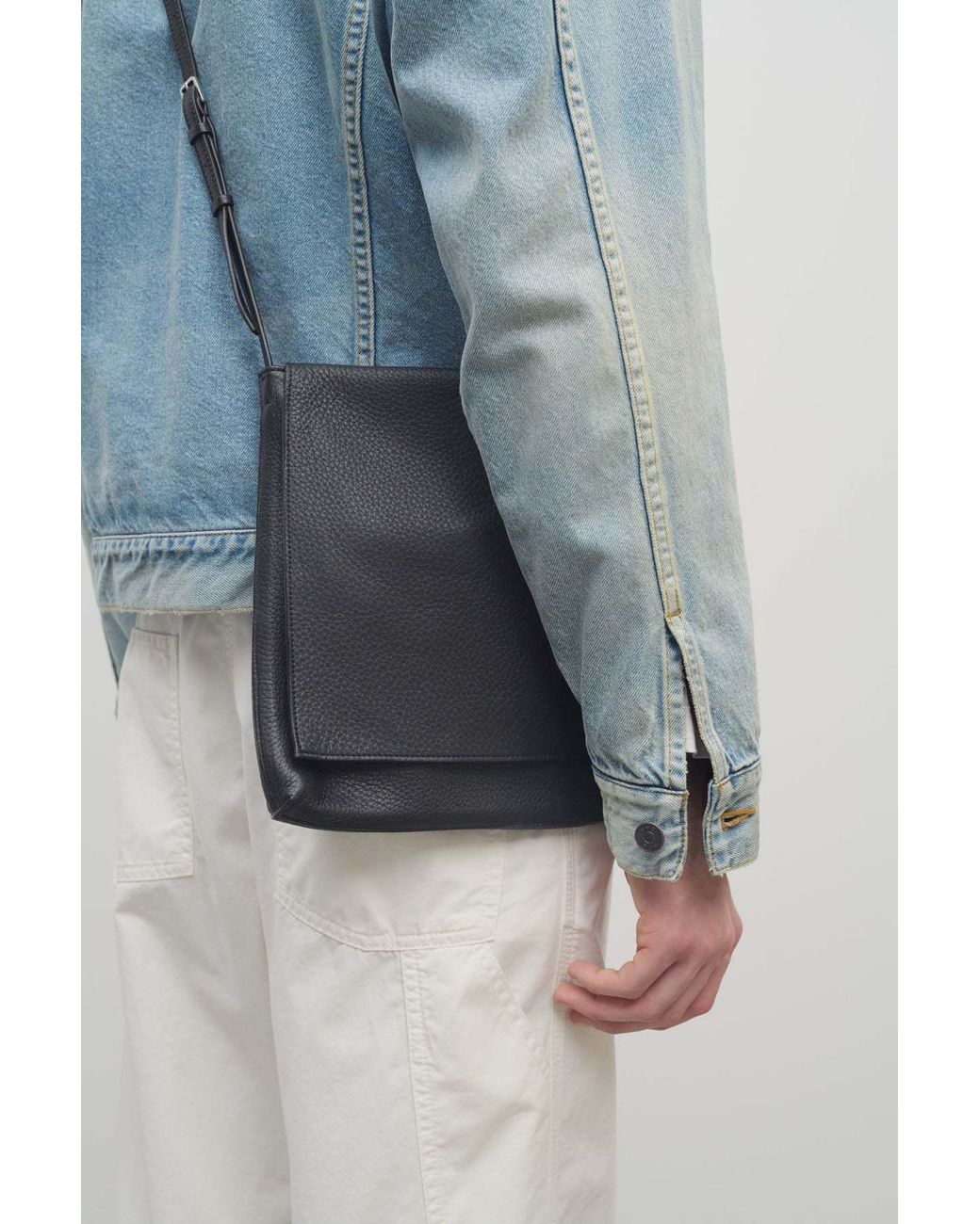 The Row White Nan Leather Crossbody Bag for men