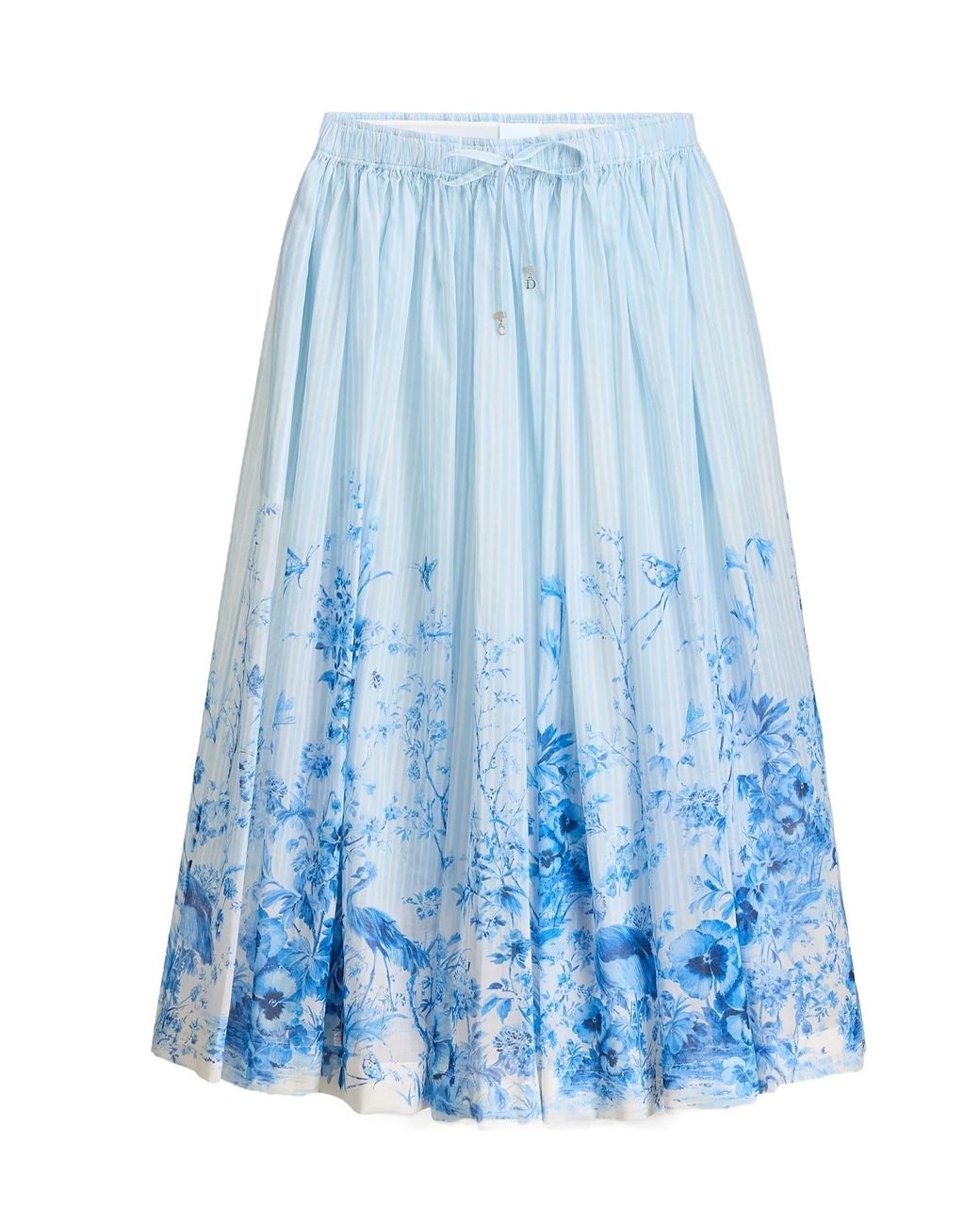 Dior Blue Iviera Mid-Length Flared Skirt
