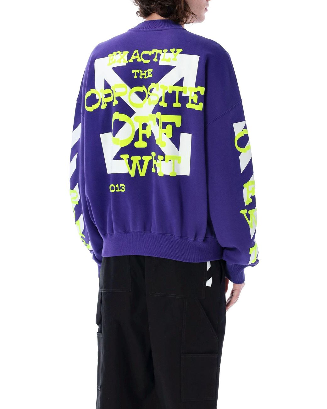 Off-White c/o Virgil Abloh Blue Logo-Print Long-Sleeve Sweatshirt for men