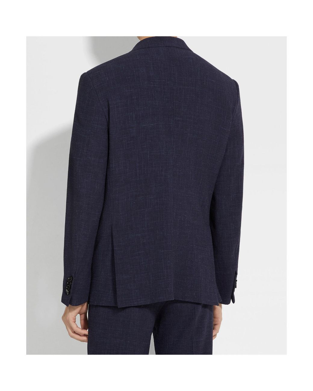 Zegna Blue Long-Sleeved Suit Jacket for men