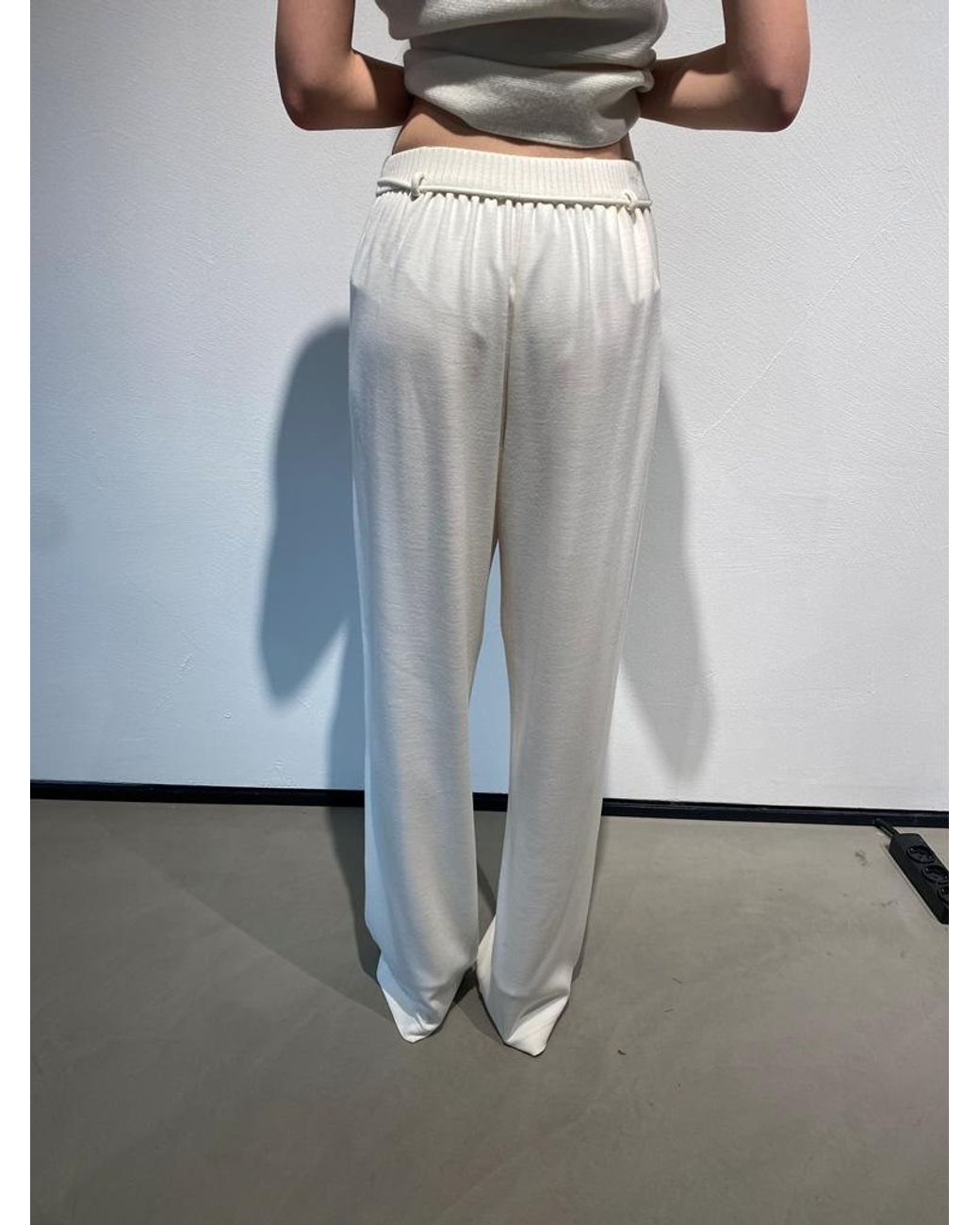Max Mara Gray Logo Drawstring Pants
