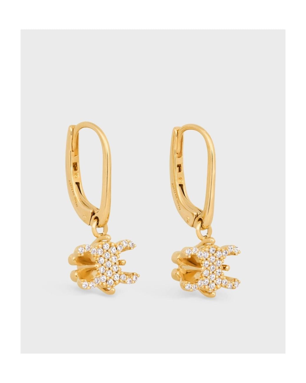 Céline Metallic Triomphe Solitaire Sparkle Earrings
