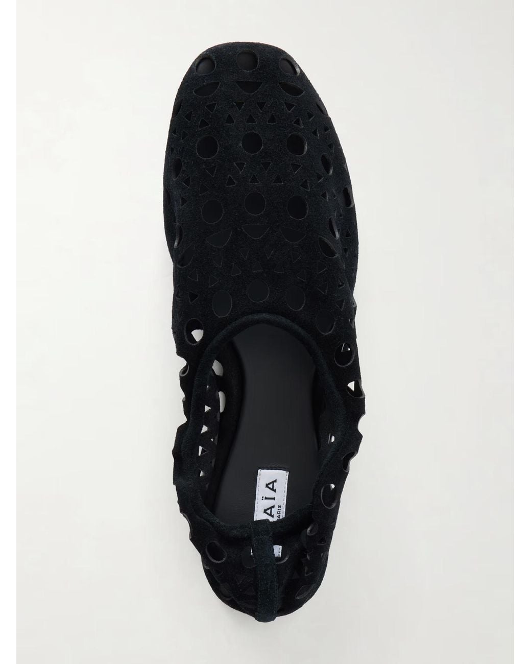 Alaïa Brown Alaïa Laser-Cut Almond Toe Flat Shoes