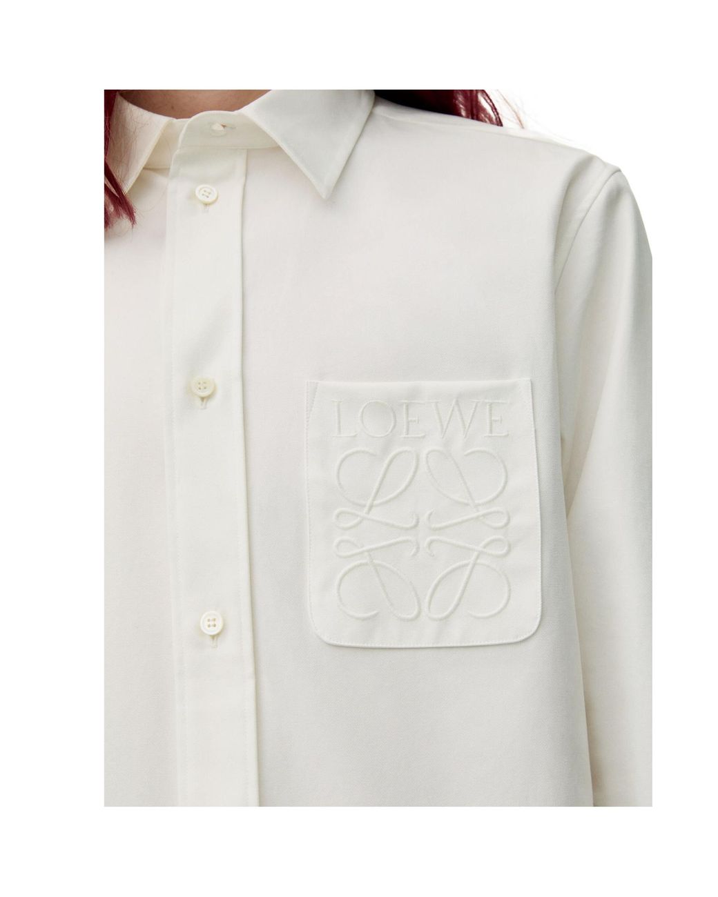 Loewe White Lightweight Poplin Shirt for men