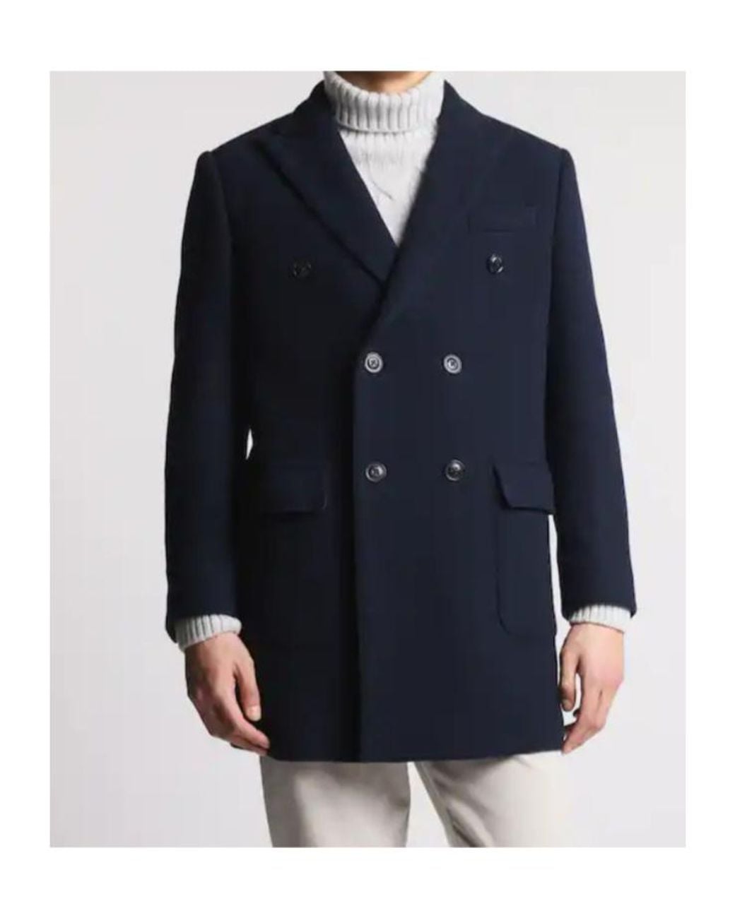 Fay Blue Double-Breasted Coat for men