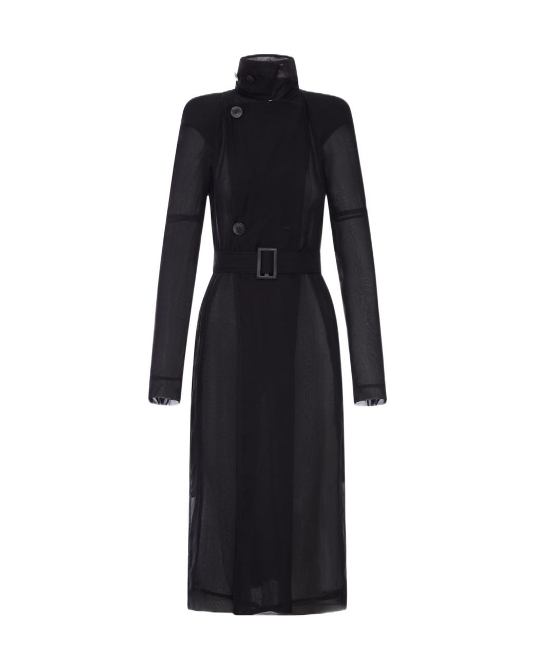 Rick Owens Black Maria Belted Trench Coat