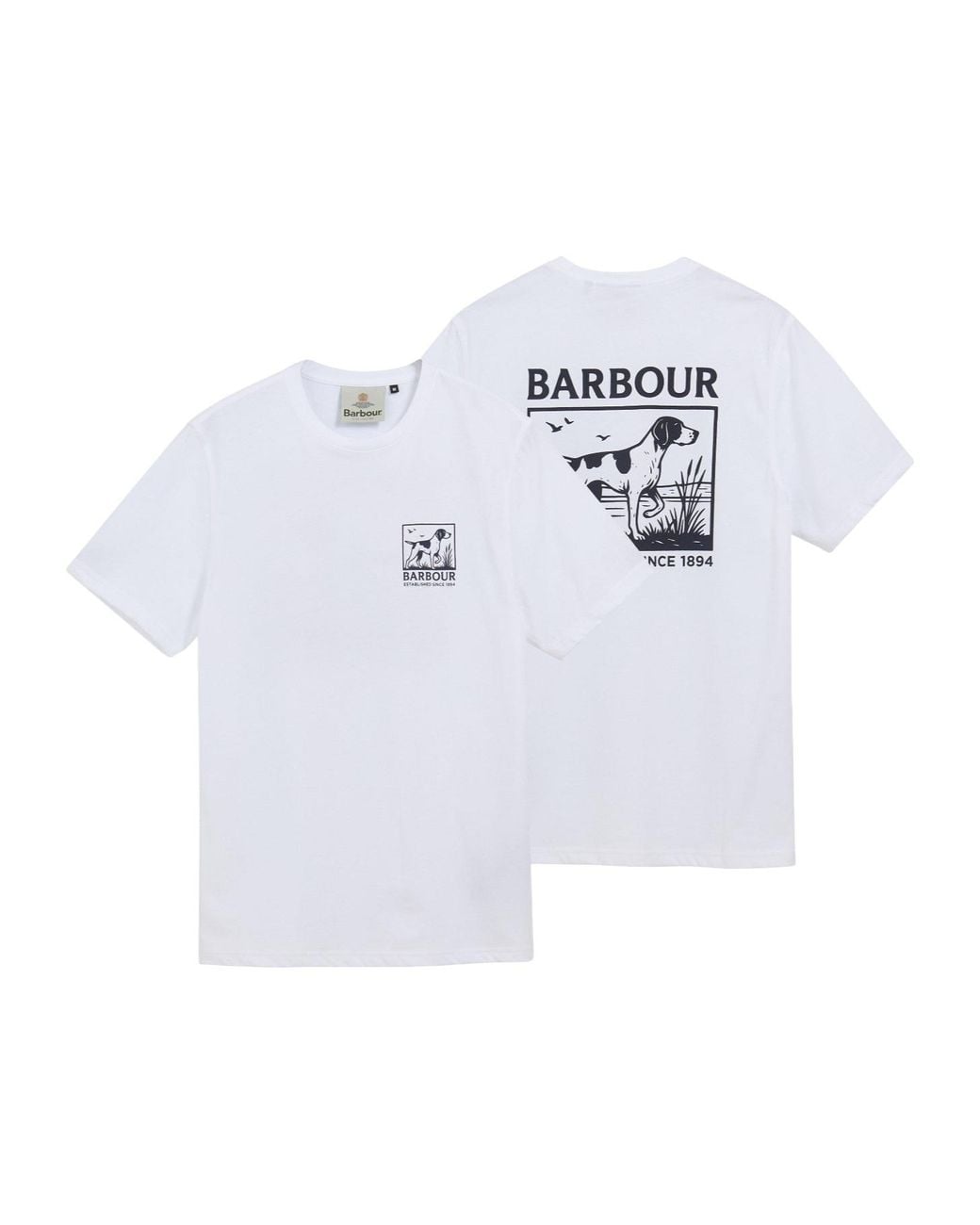 Barbour White Script Graphic T-Shirt for men