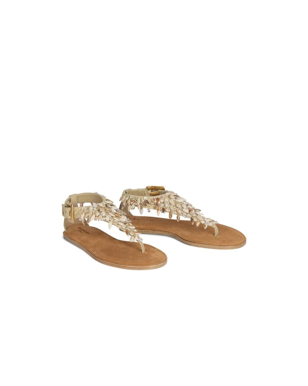 Balmain Brown Flat Sandals