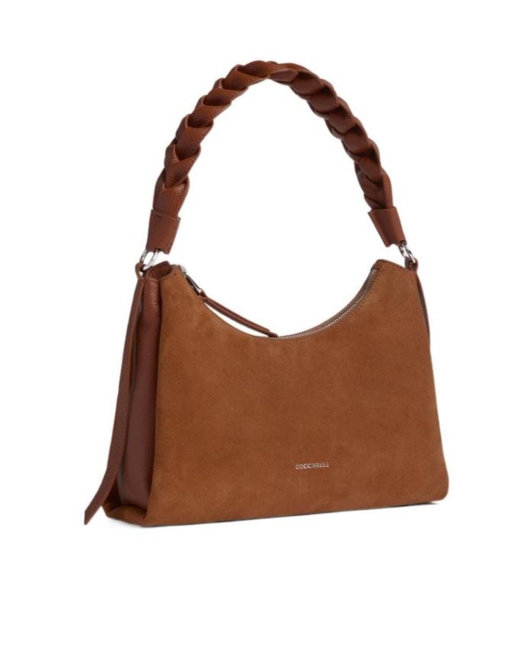 Coccinelle Brown Boheme Small Braided-Handle Shoulder Bag