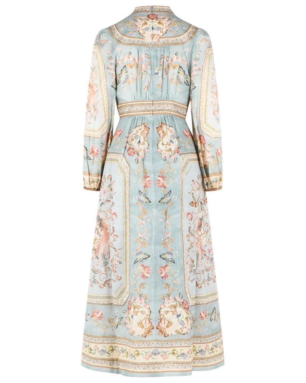 Zimmermann White Printed Puff-Sleeve Dress