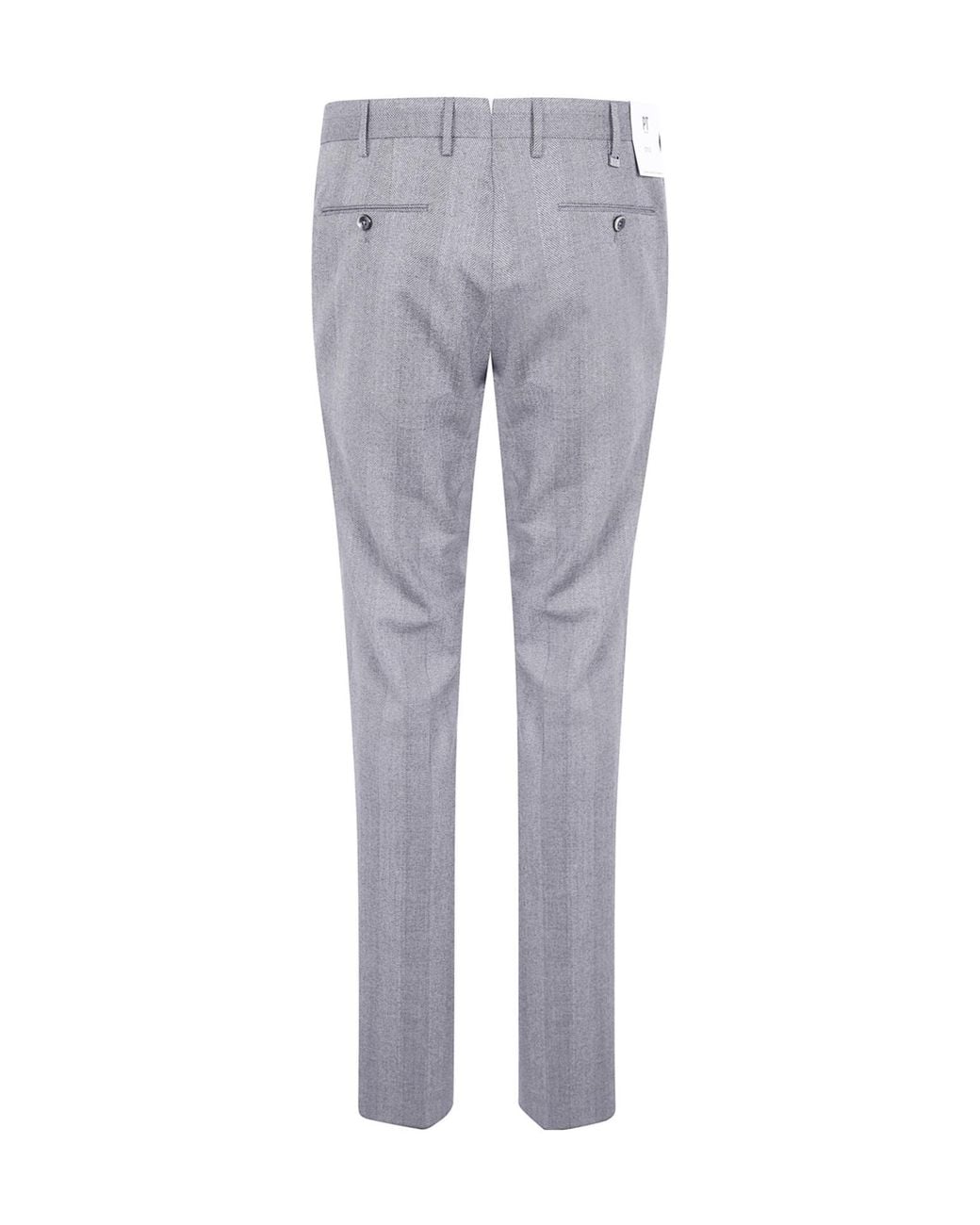 PT01 Gray Herringbone-Weave Wool Trousers for men