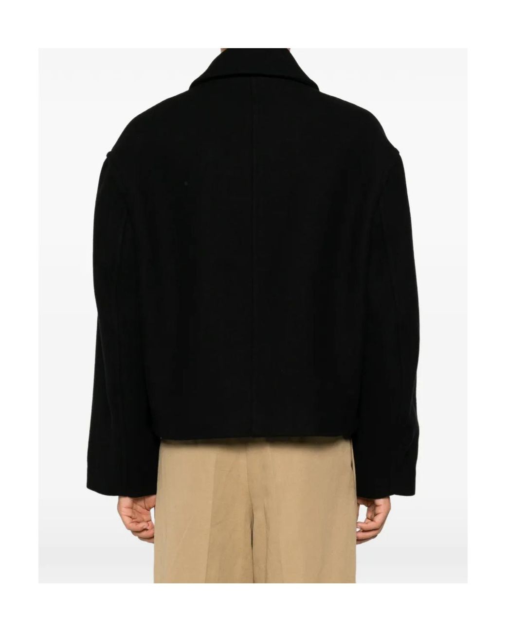 Studio Nicholson Black Zip-Up Spread-Collar Shirt Jacket for men