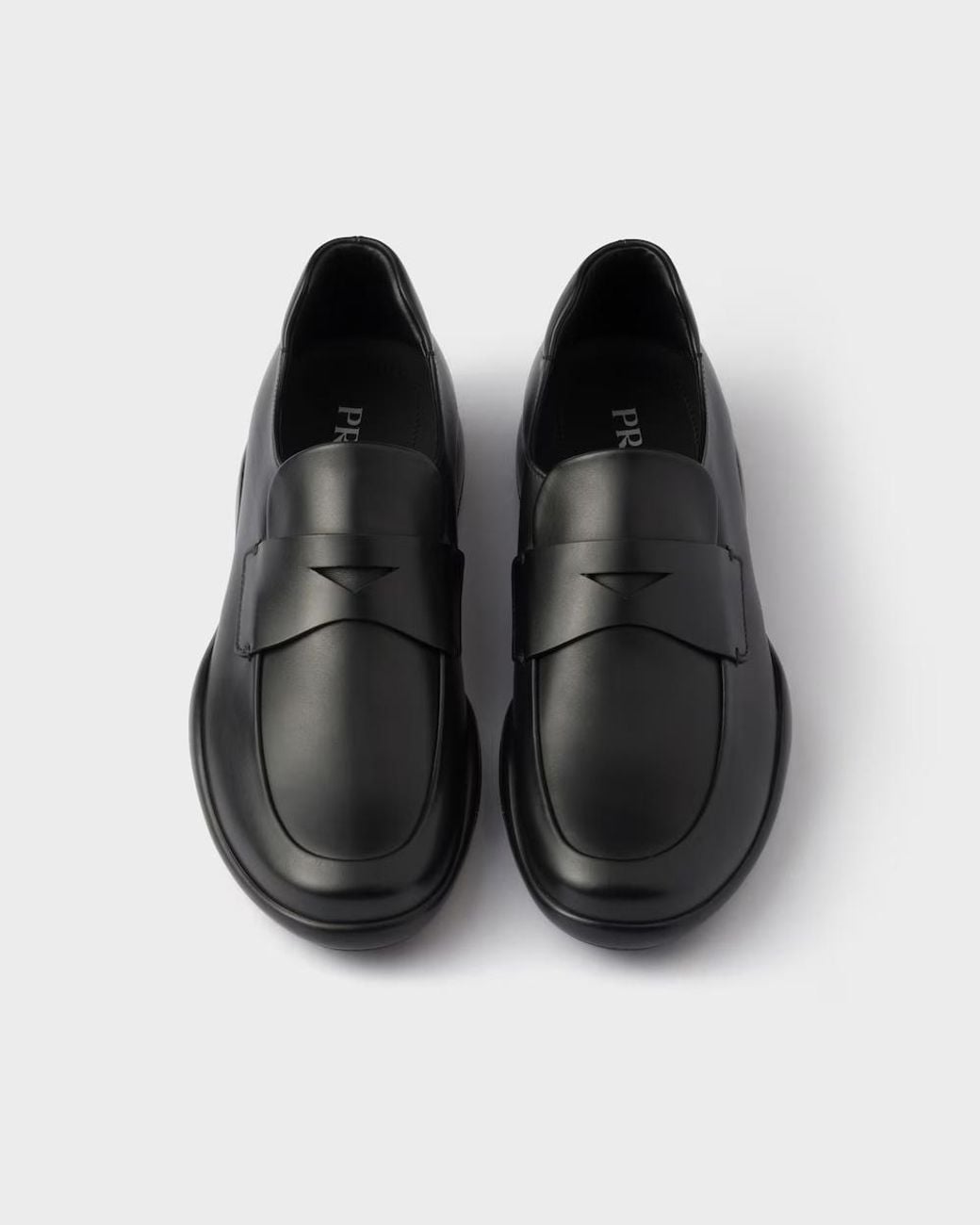 Prada Black Toblach Leather Loafers for men
