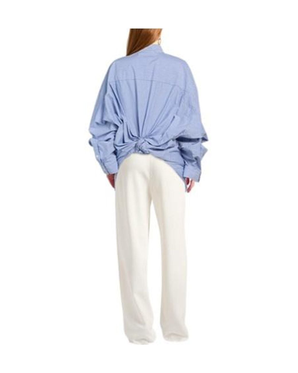 Balenciaga Blue Striped Long Shirt