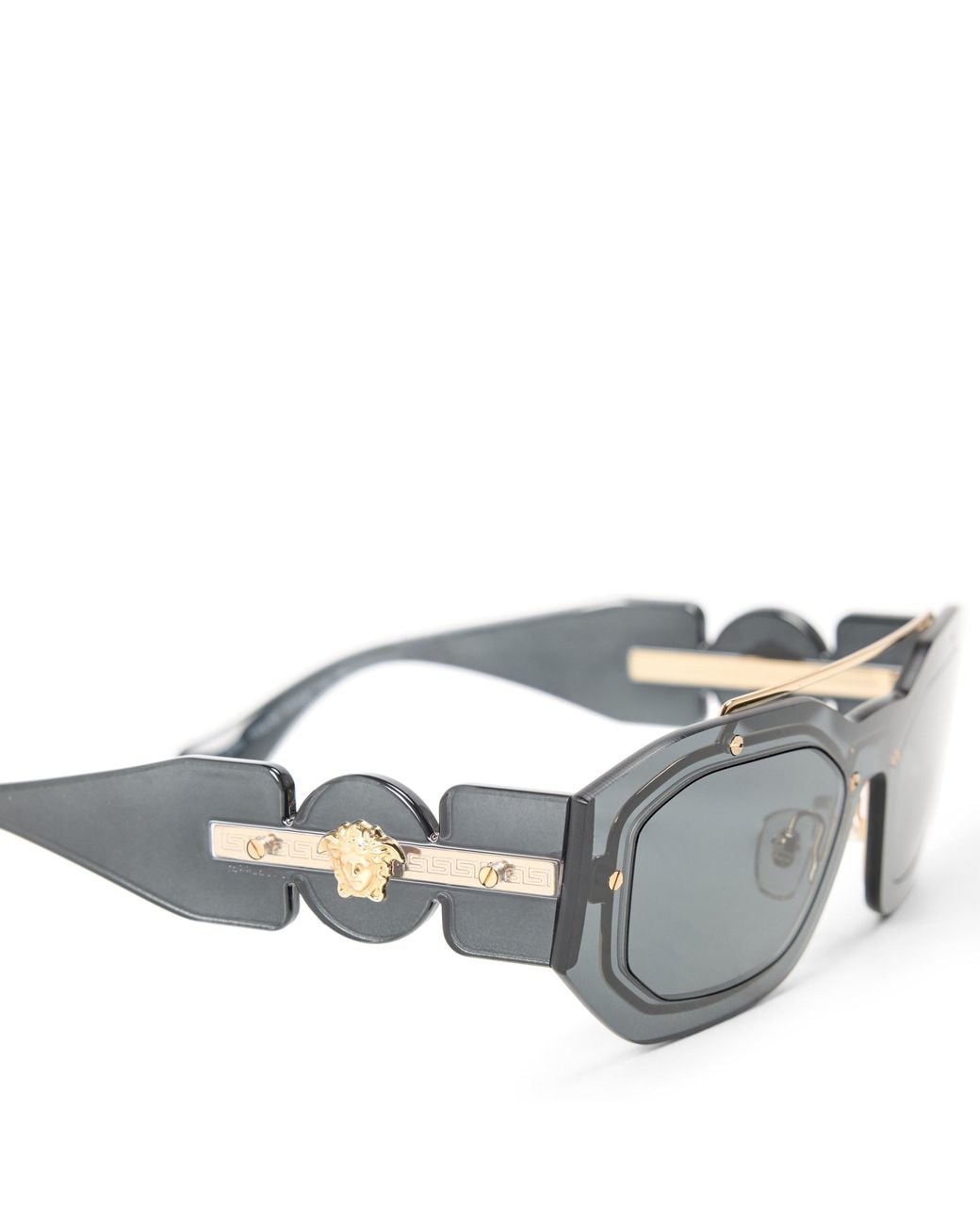 Versace White Narrow-Frame Double-Layer Design Sunglasses for men