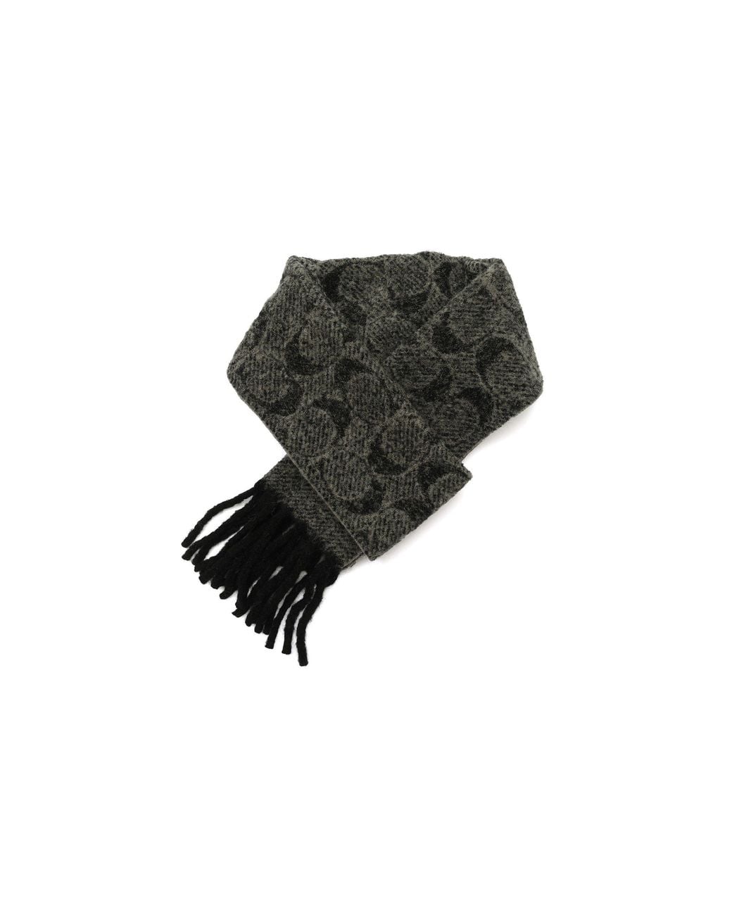 COACH Black Jacquard Long Scarf