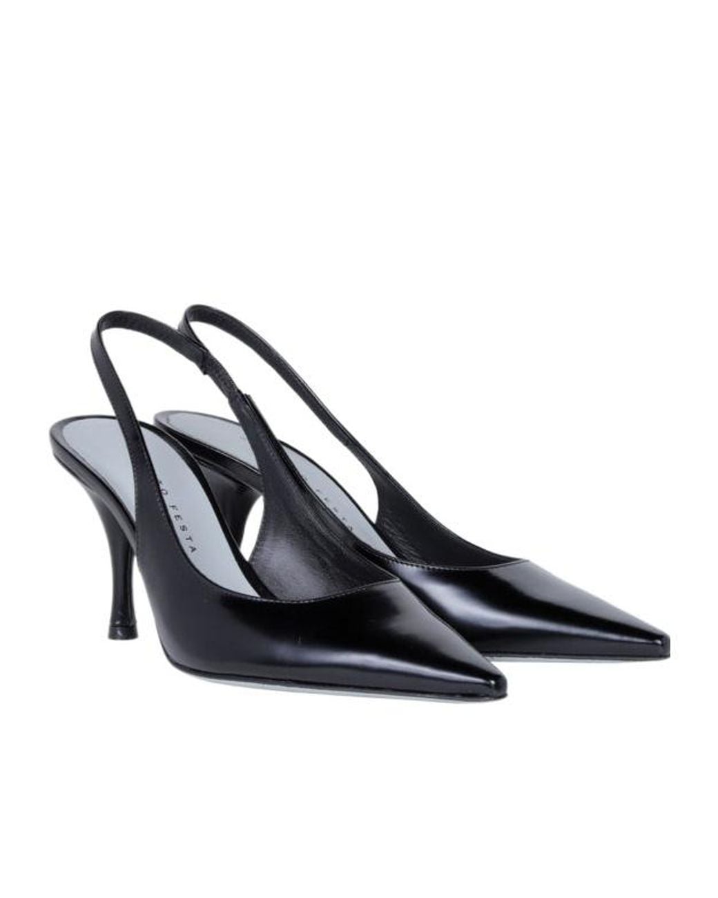 Roberto Festa Black Slingback Pointed Toe Pumps