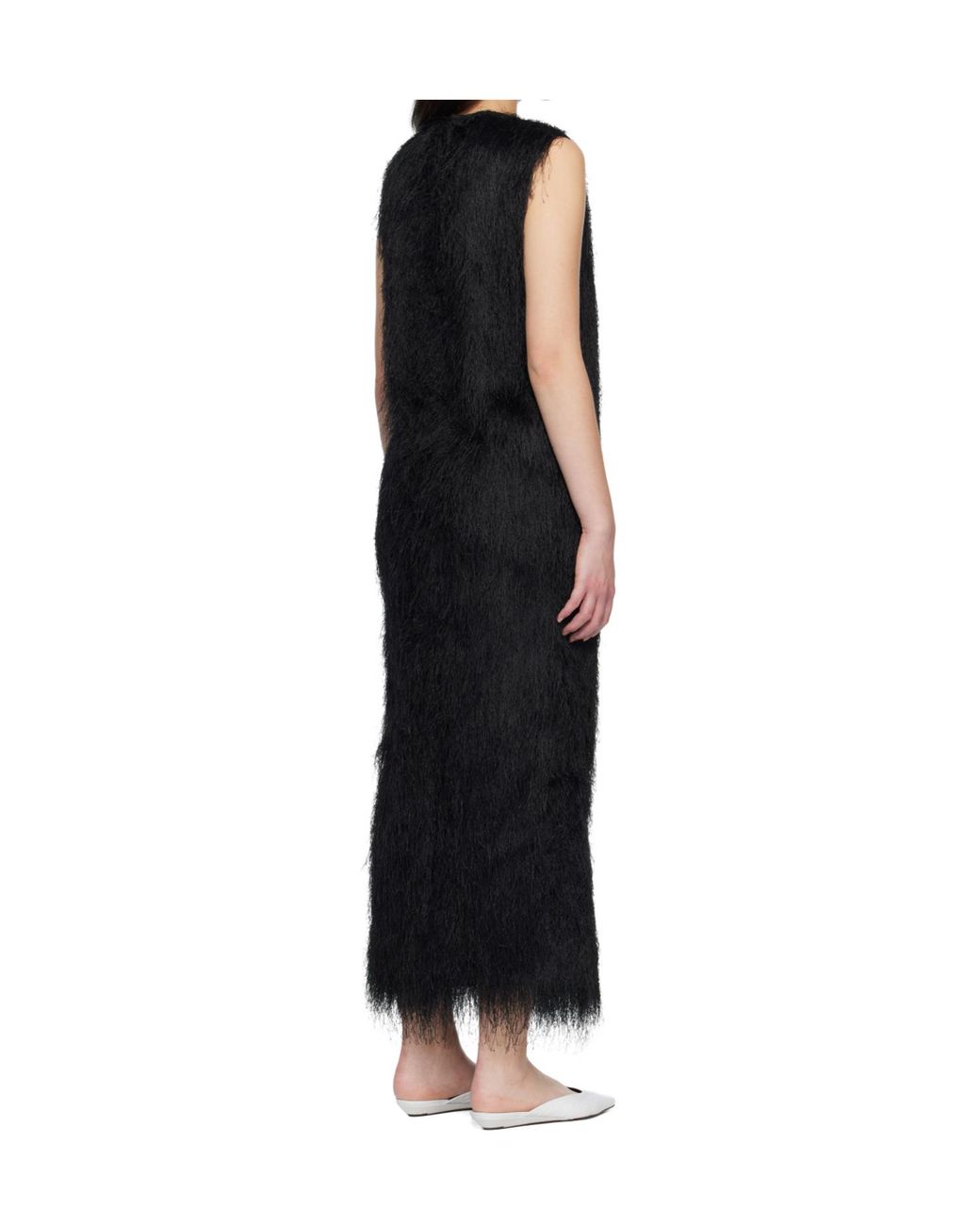 Loulou de Saison Black Shag-Knit Maxi Dress