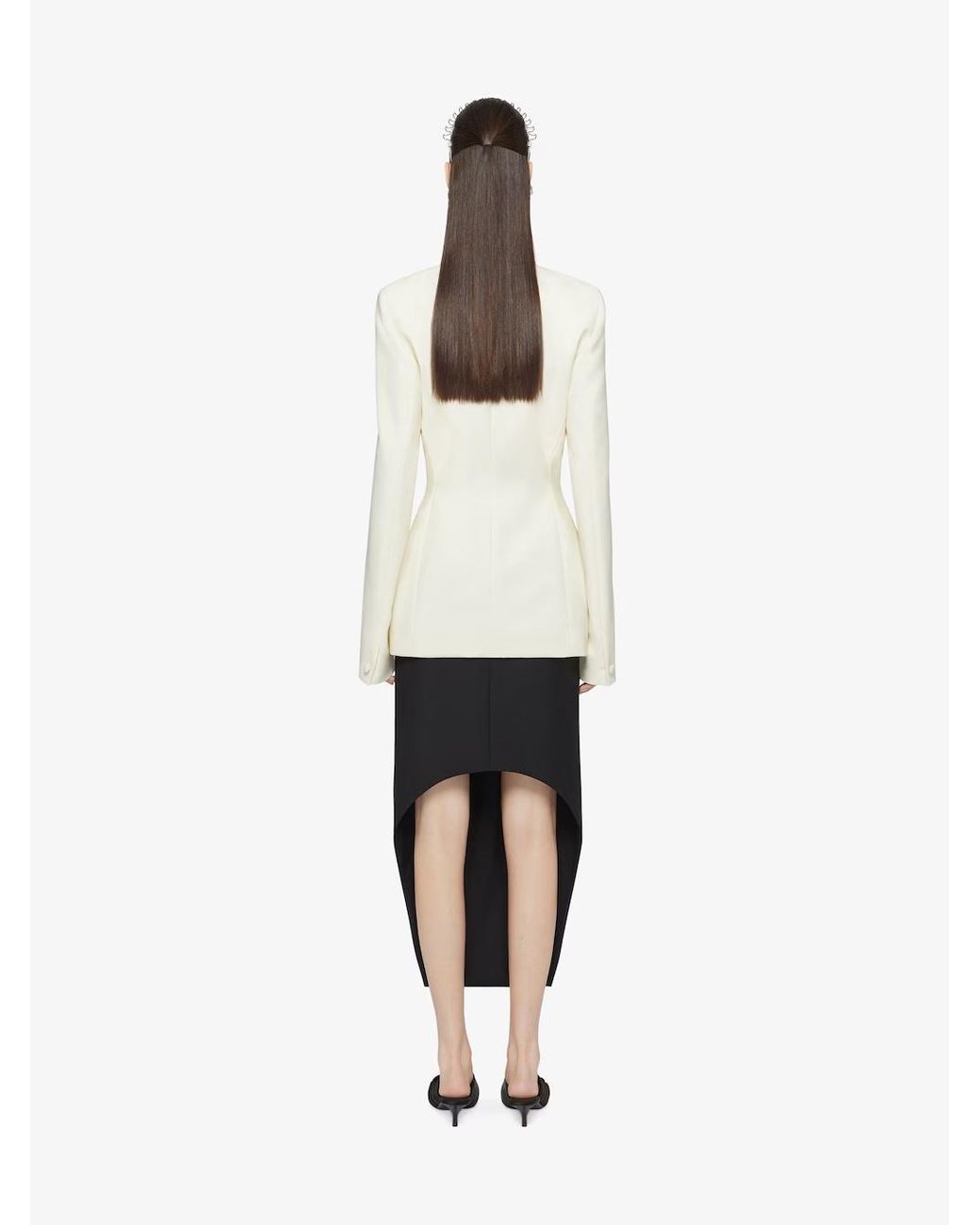Givenchy Black Asymmetric Tailored Pencil Skirt