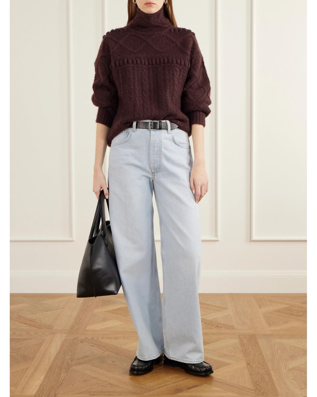 Guest In Residence Purple Knitted Turtleneck Sweater