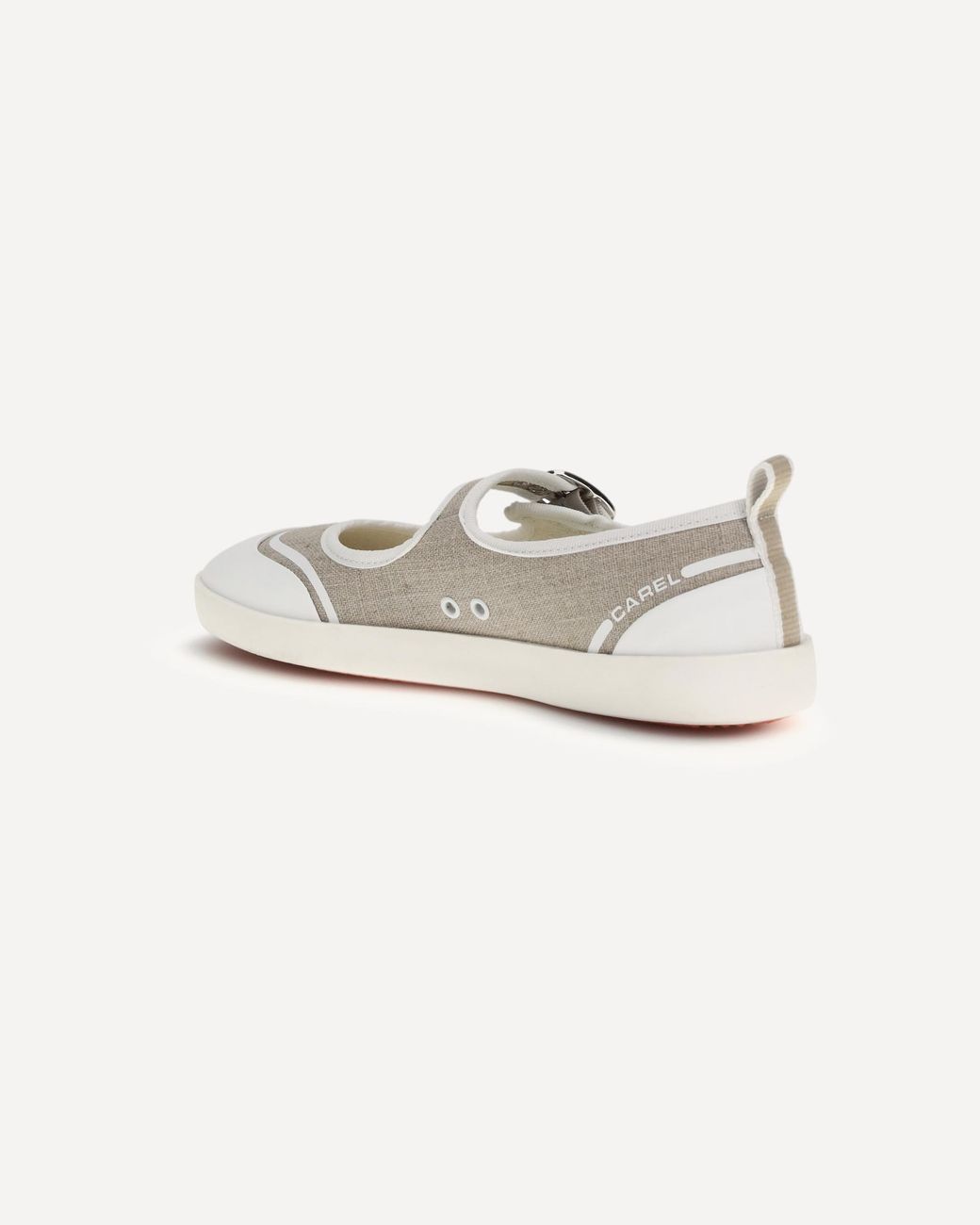 CAREL PARIS White Carel Logo Printed Buckle Fastened Ballerinas