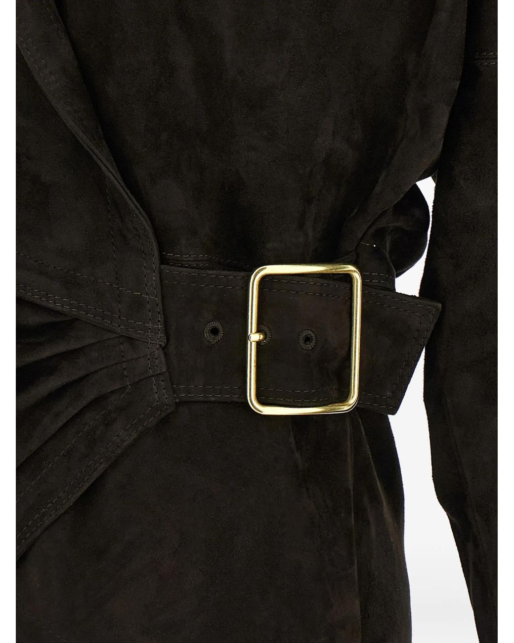 DARKPARK Black Cindy Crossed-Button Suede Jacket