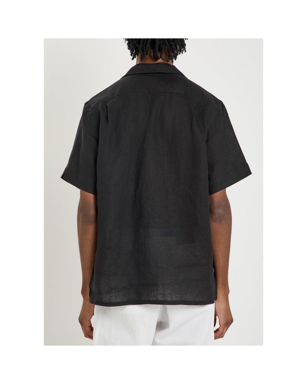 Polo Ralph Lauren Black Short-Sleeve Linen Shirt for men