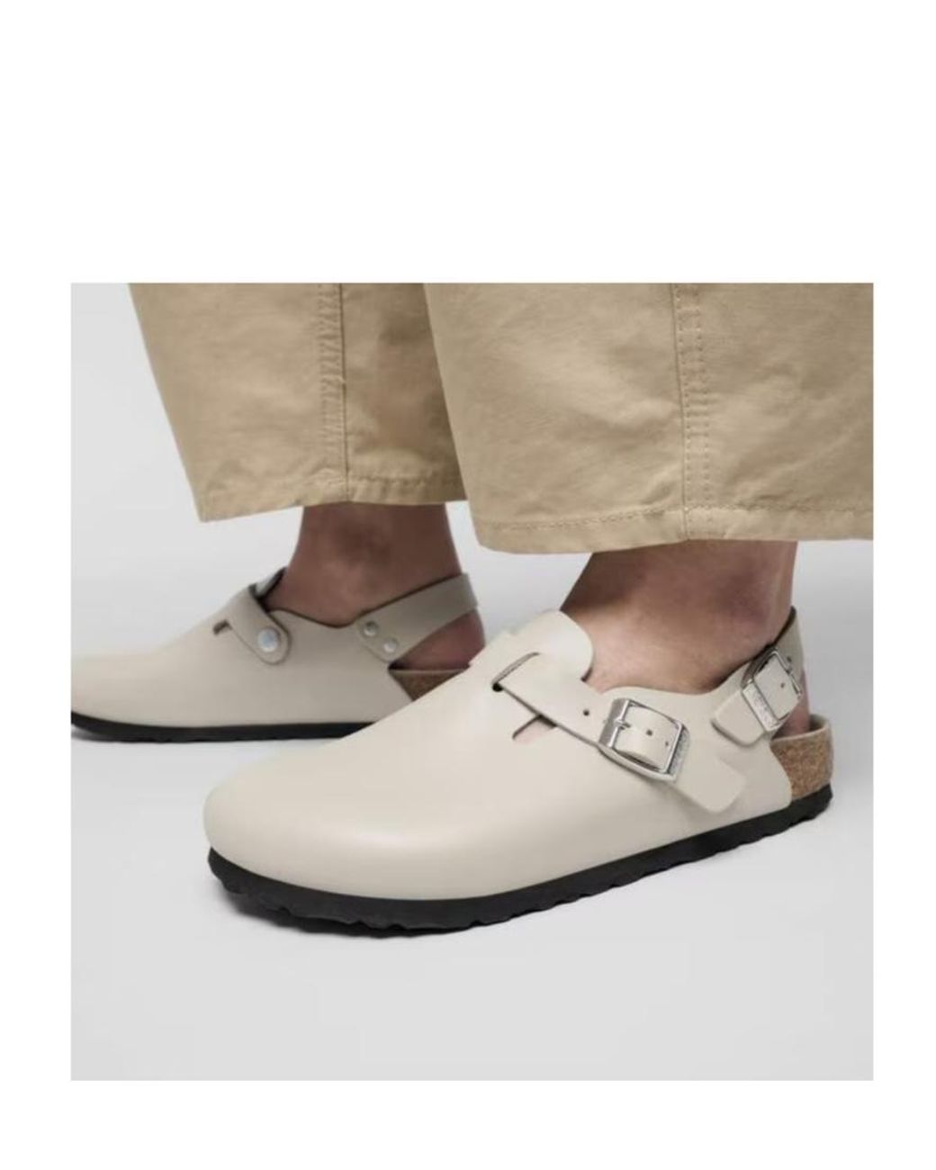 Birkenstock White Tokio Ii Buckled Slides