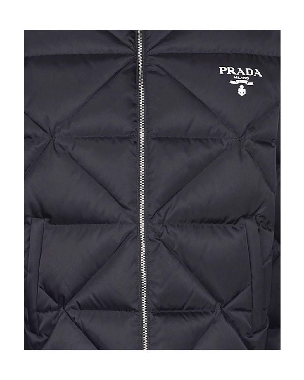 Prada Blue Quilted Puffer Jacket for men