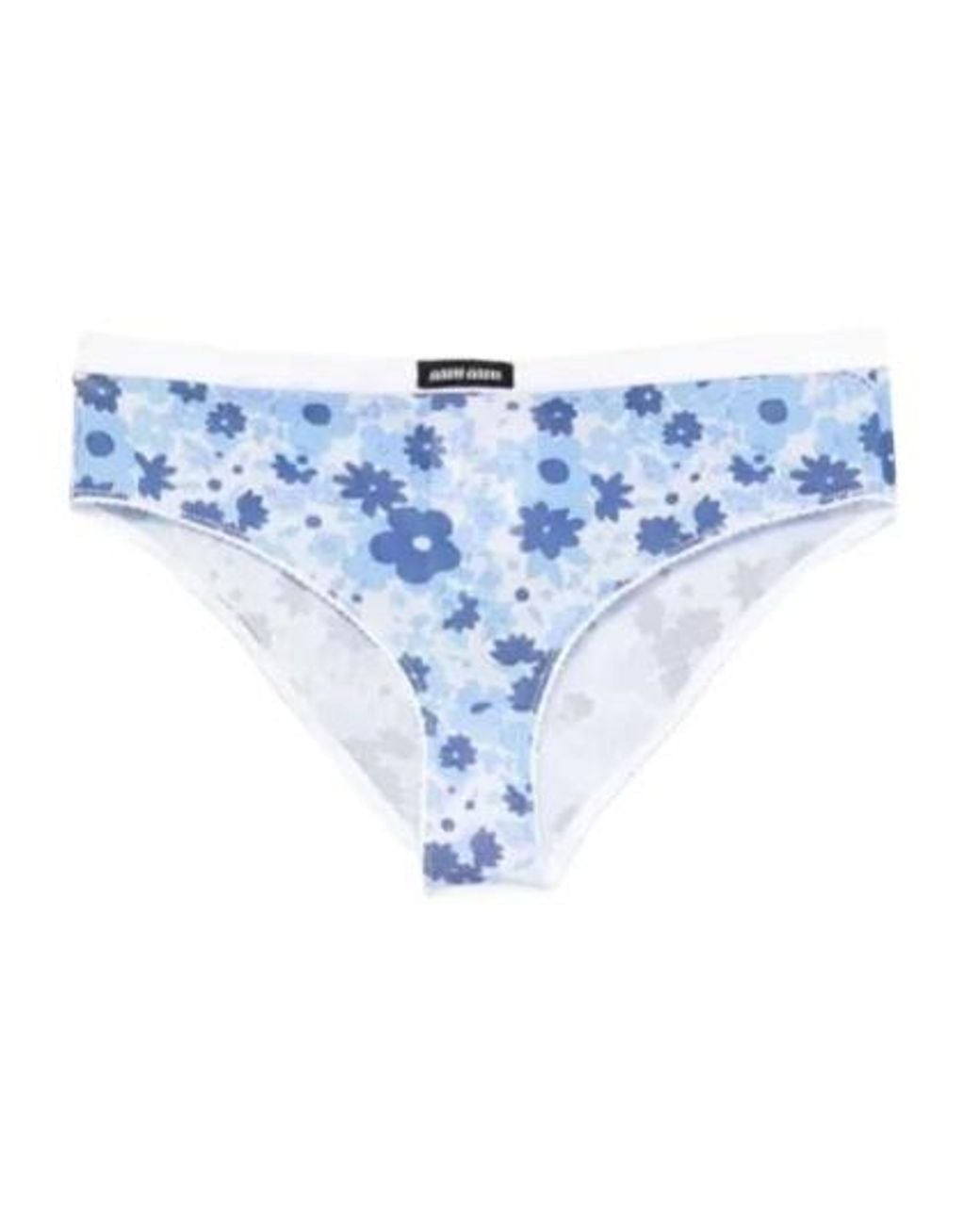 Miu Miu Blue Stretch Fabric Bikini Panties