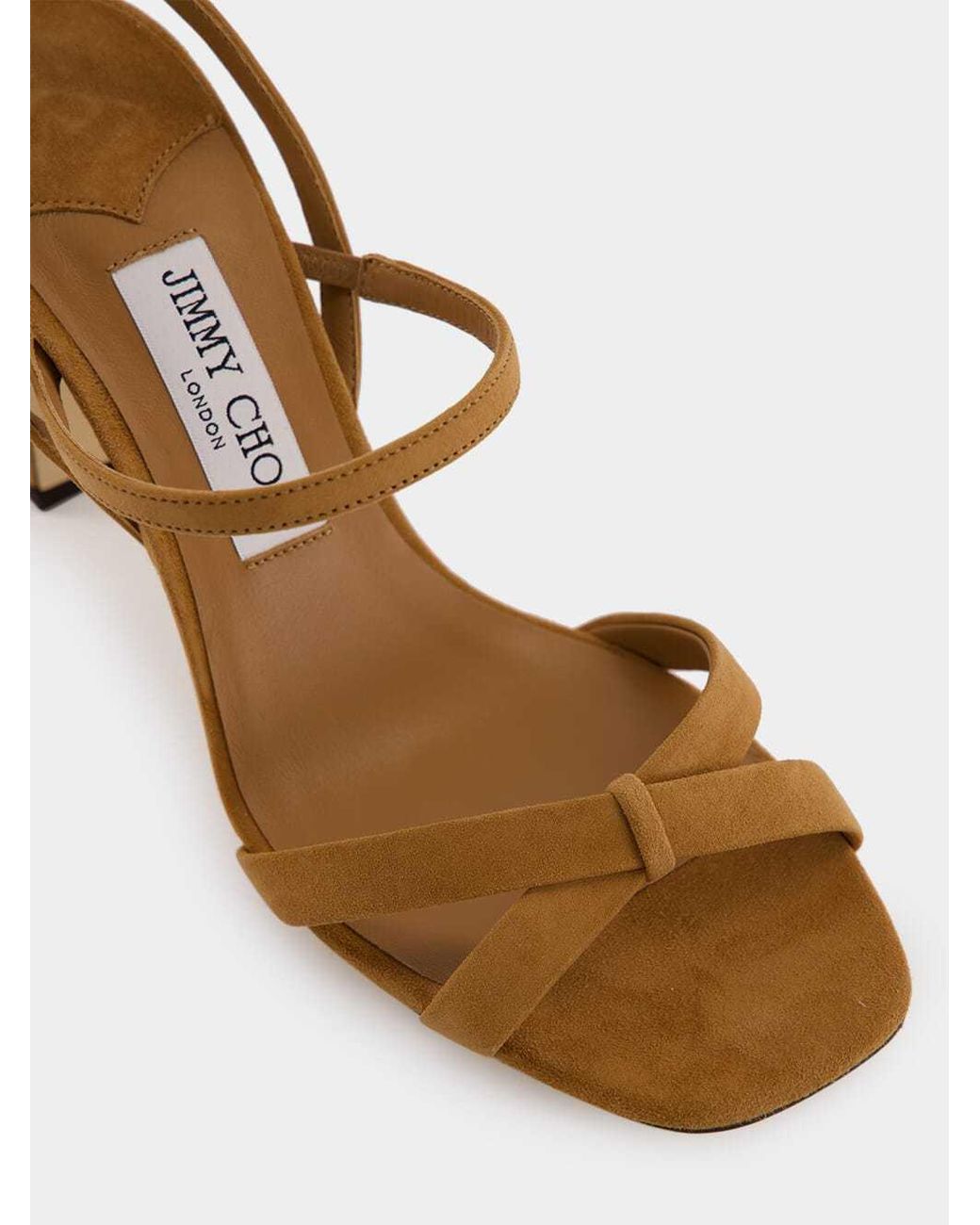 Jimmy Choo Brown Elsy Block Heel 85 Sandals