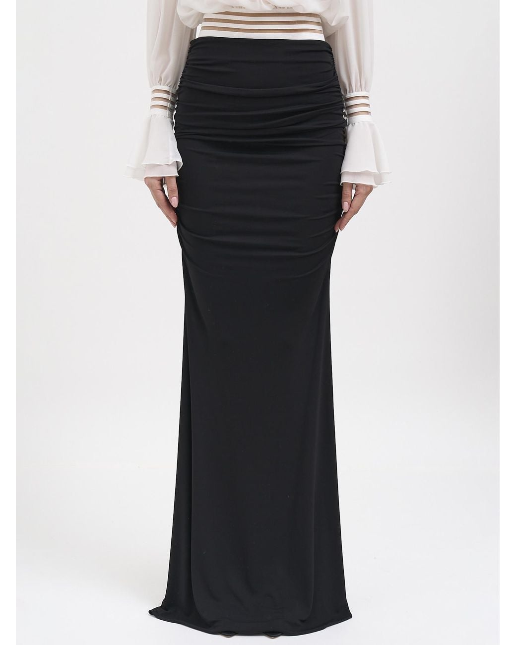 Elisabetta Franchi Black Pleated Skirt