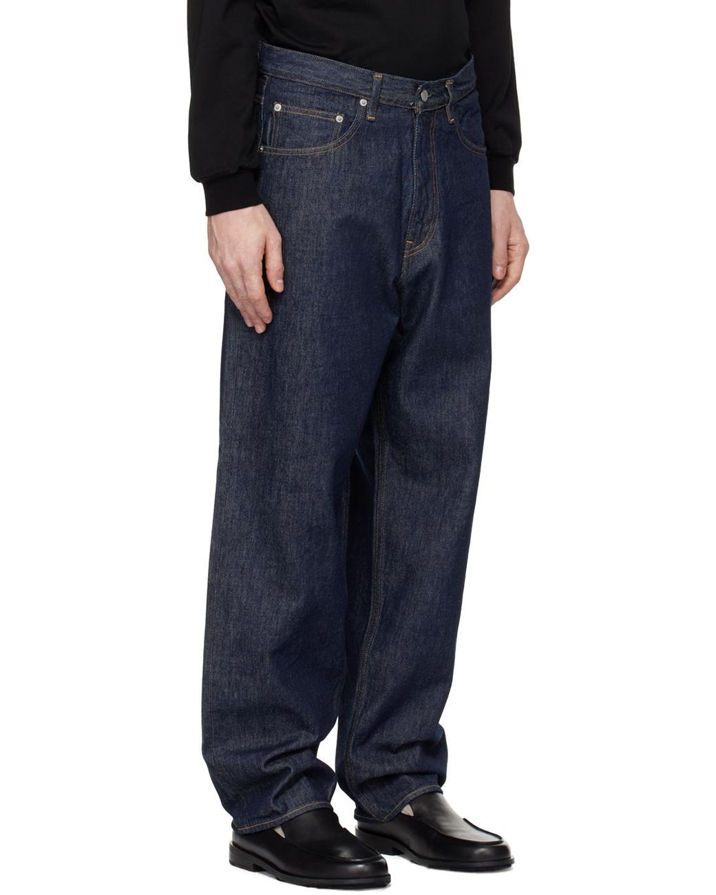 Auralee Blue Straight-Leg Cut Jeans for men