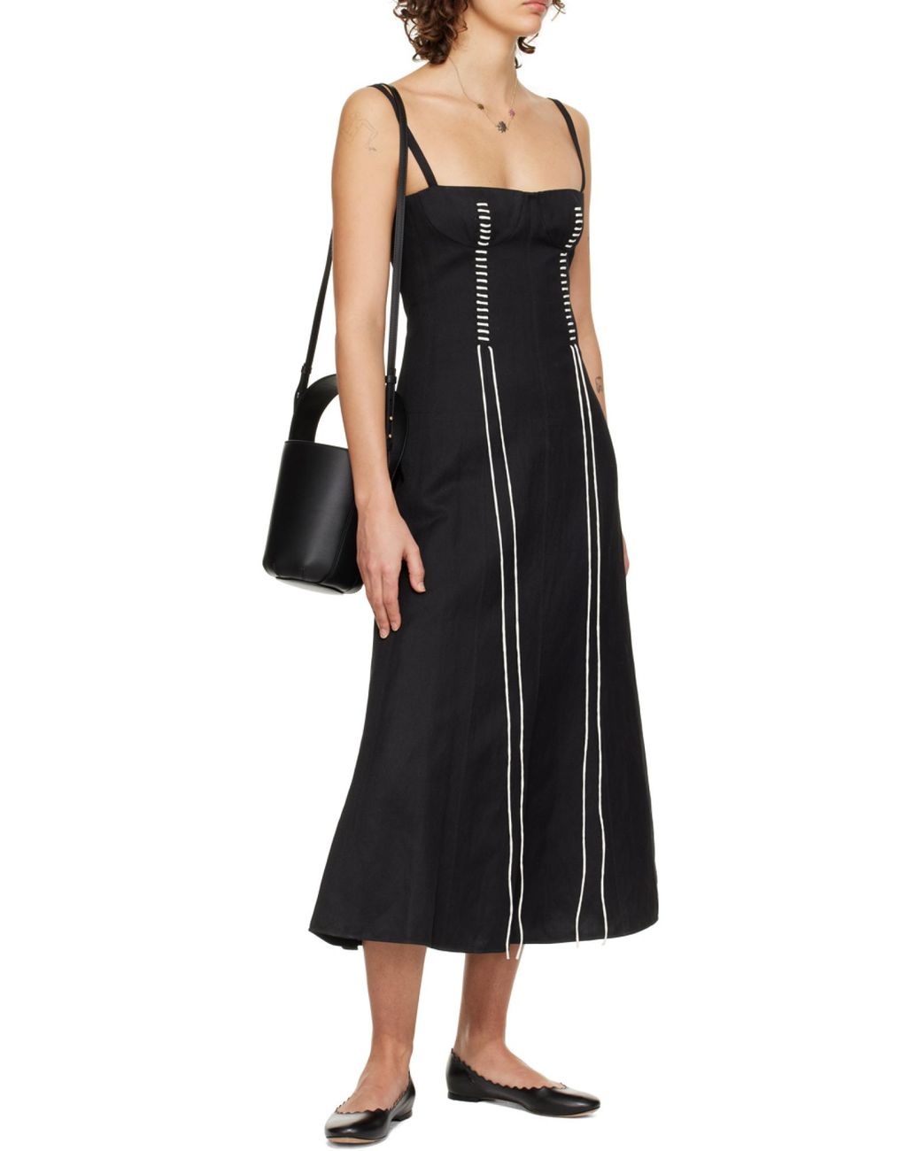 Chloé Black Chloé Scallop-Edge Ballerina Flats