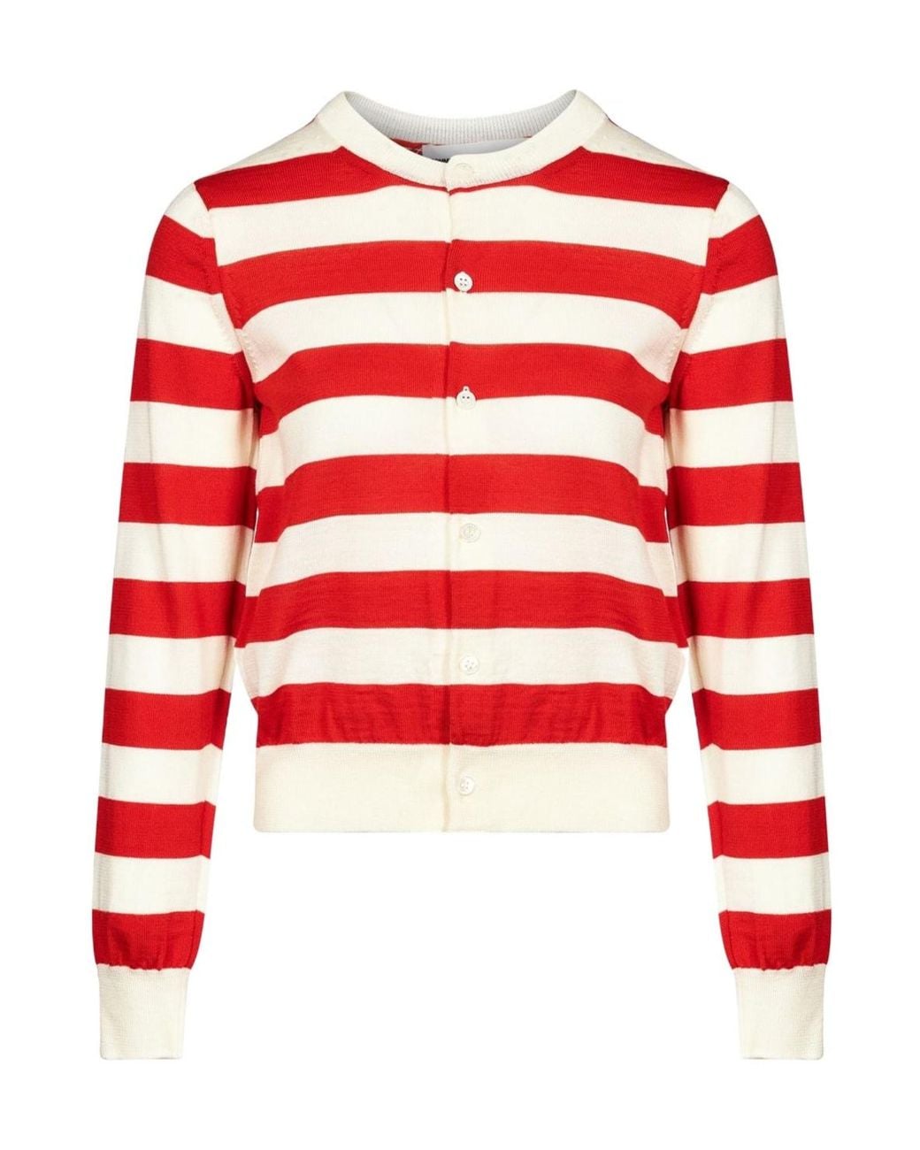 Comme des Garçons Red Comme Des Garçons Girl Striped Crewneck Cardigan