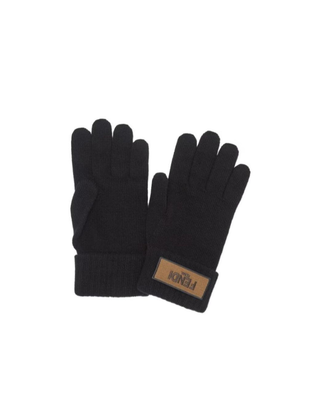 Fendi Black Woollen Gloves for men
