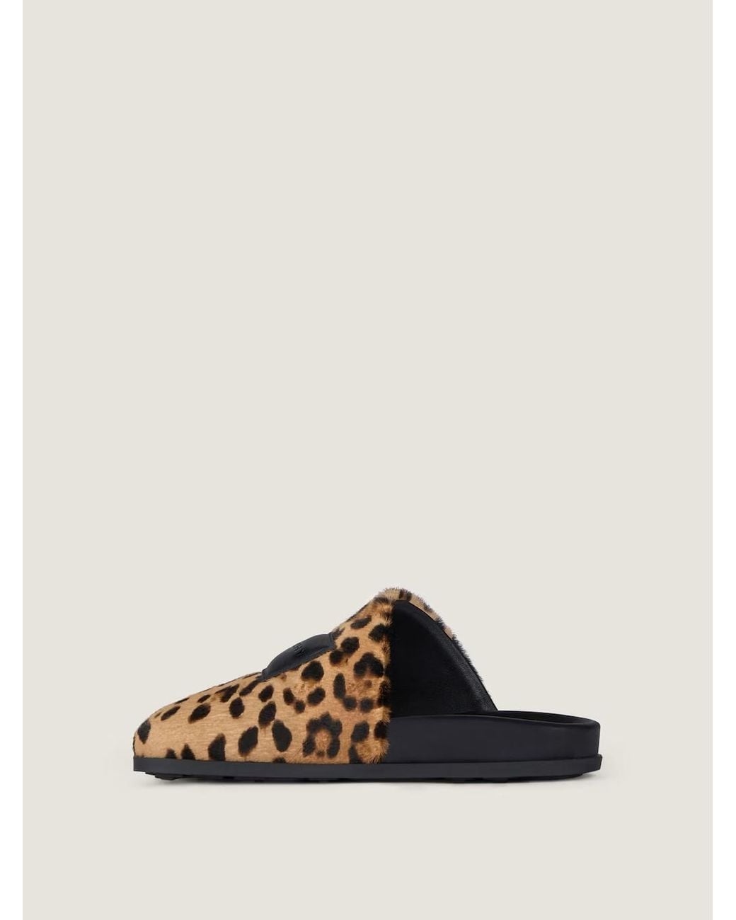 Givenchy Brown Leopard Printed Label Flat Mules