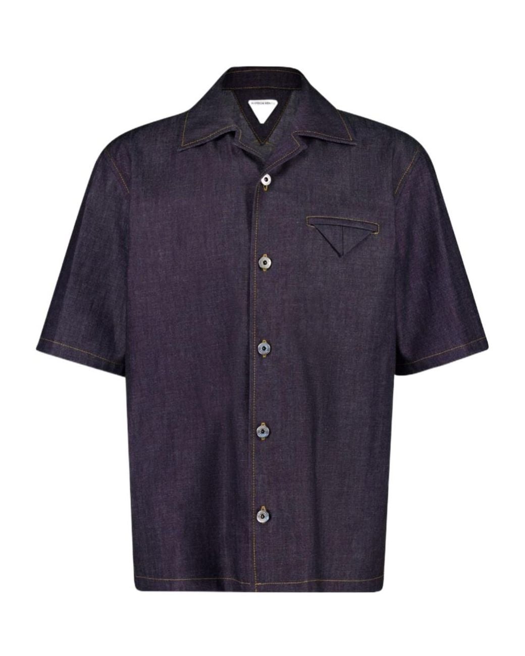 Bottega Veneta Blue Rinsed Straight Denim Shirt for men