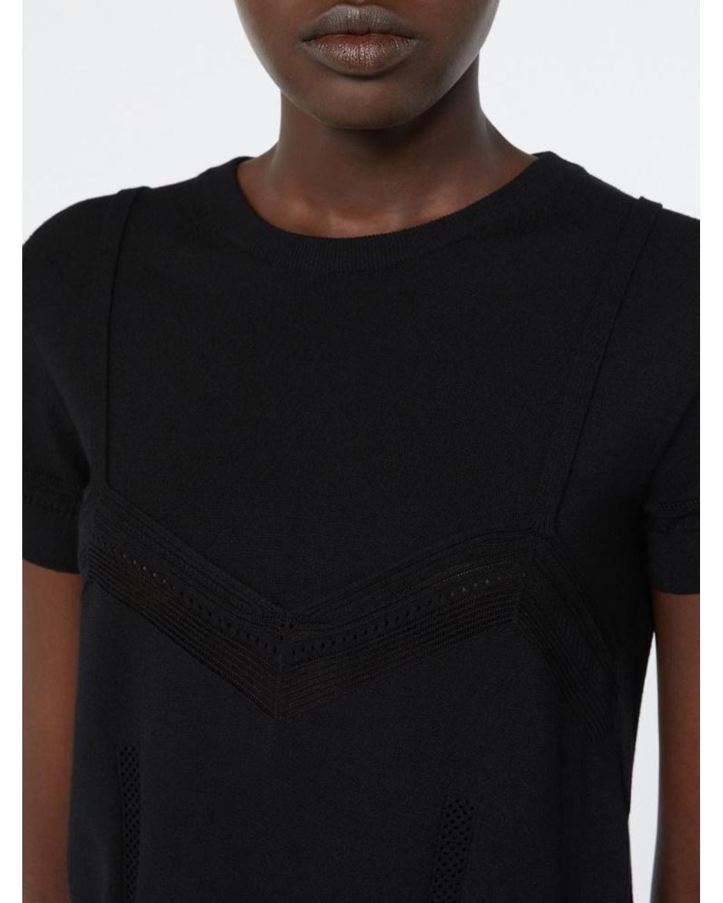 Sportmax Black Short-Sleeved Knit Top