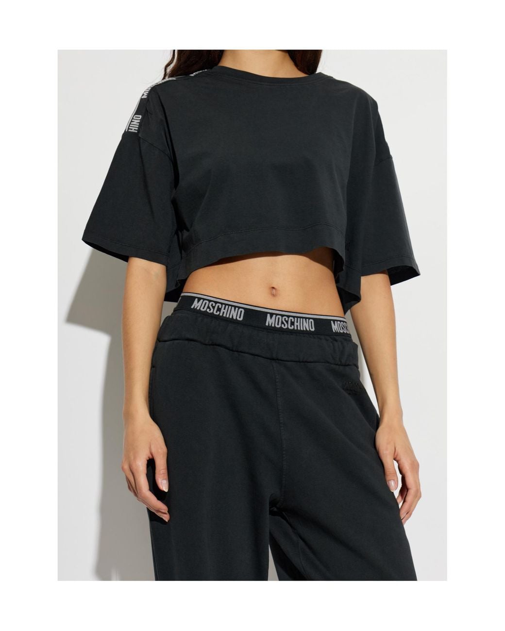Moschino Black Active Cropped Top