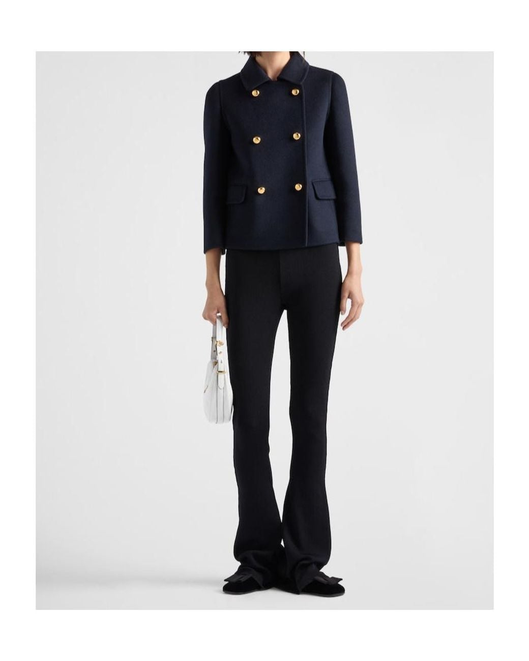 Prada Blue Double-Breasted Long Sleeved Jacket