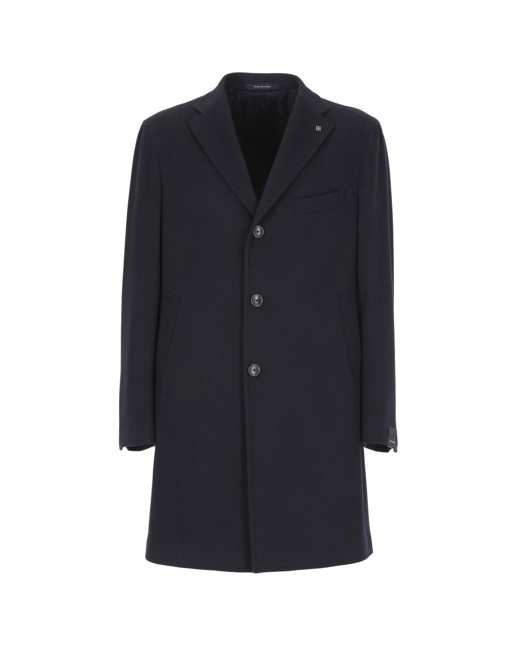 Tagliatore Blue Long Sleeve Single-Breasted Coat for men