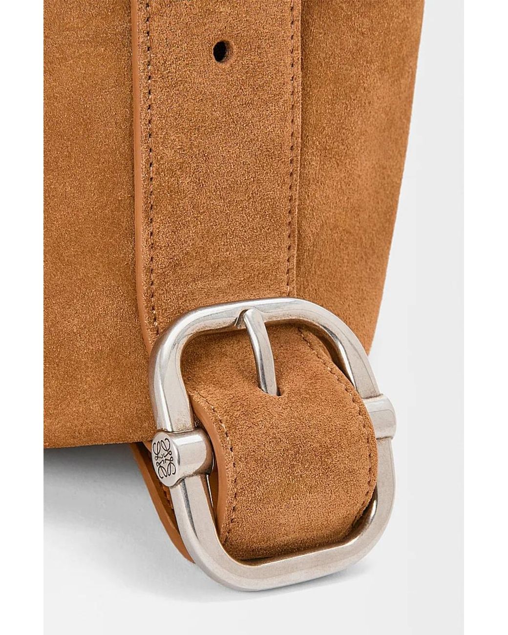Loewe Brown Loop Buckle-Detail Suede Shoulder Bag for men