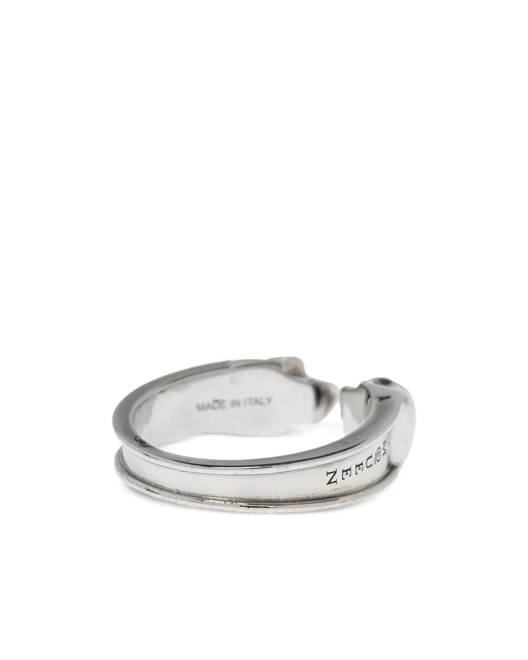 McQueen White Skull Embellished Ring for men
