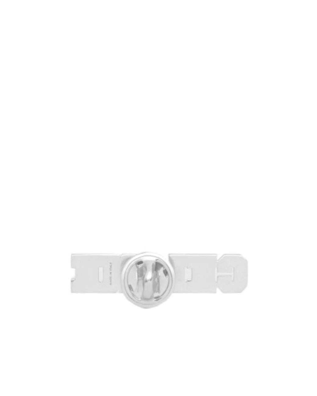 Céline White Logo Brooch for men