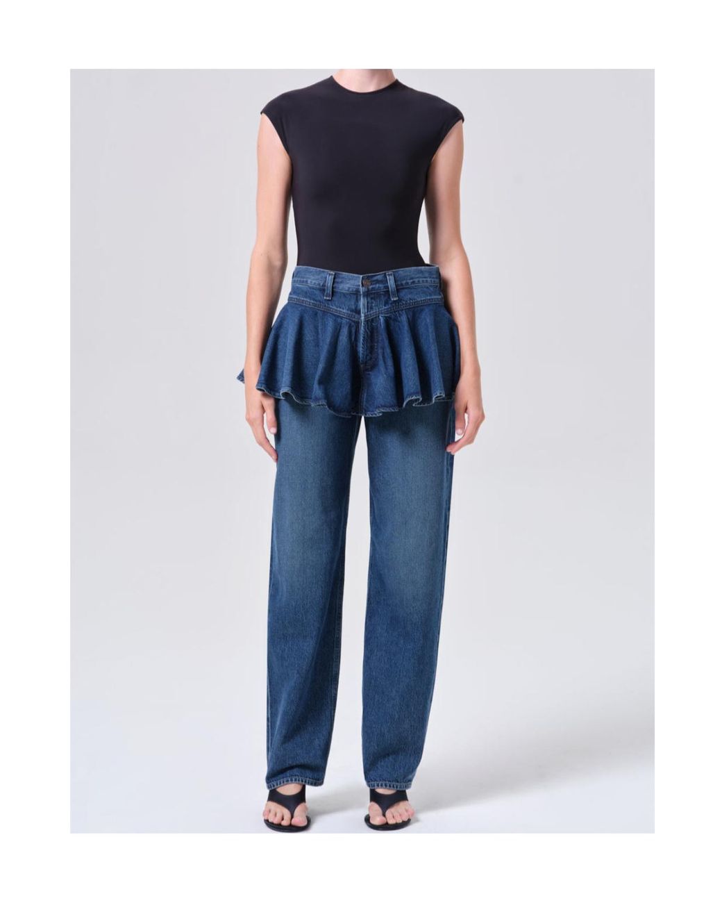 Agolde Blue Peplum Jean (Weightless)