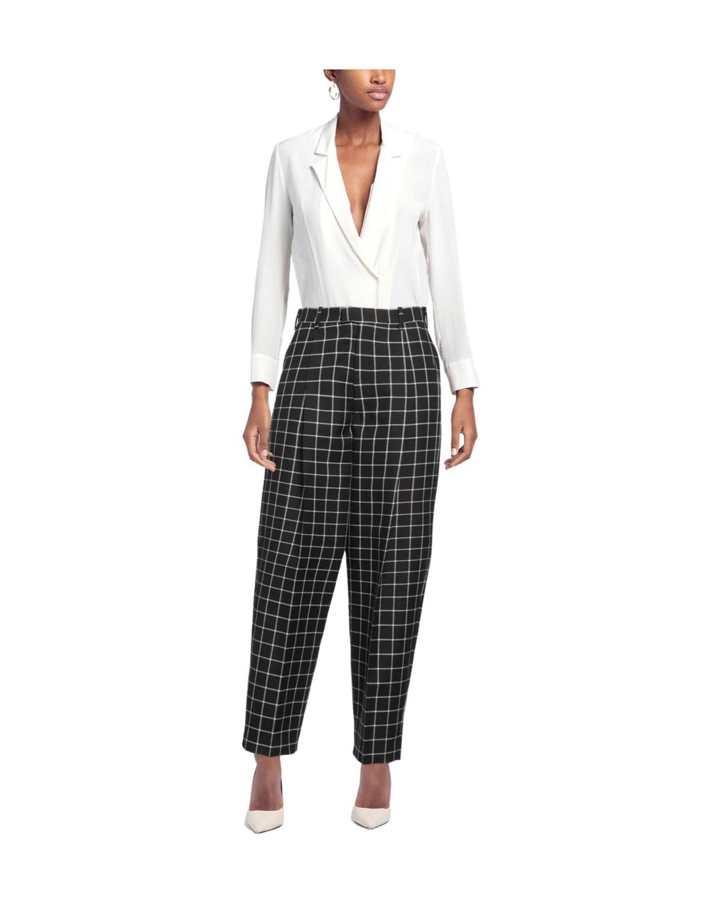 Marni Black Plaid Wool Trousers