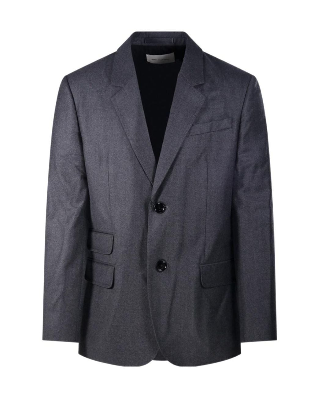 AMI Blue Single-Breasted Blazer for men