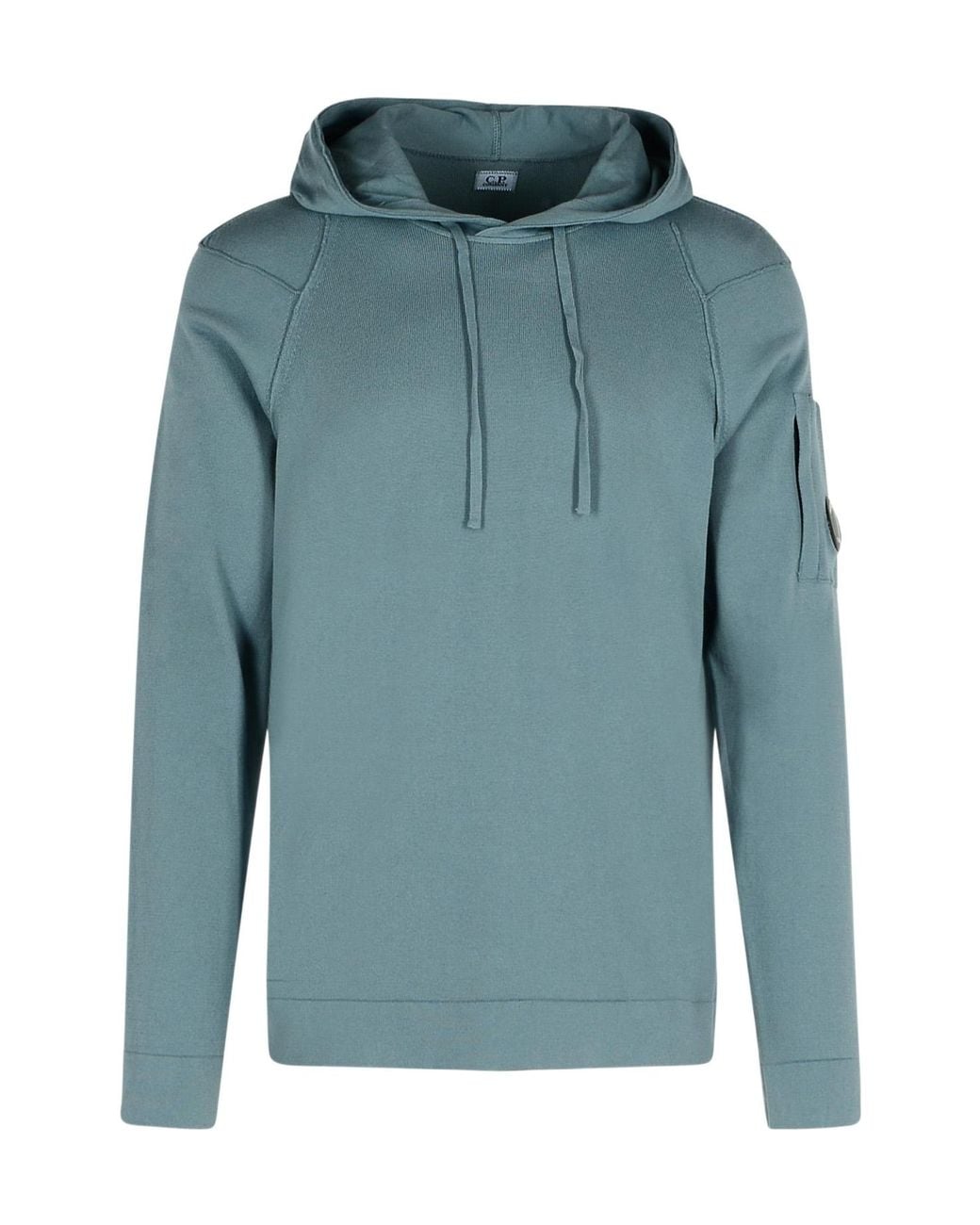 C P Company Blue Lens Detailed Drawstring Hoodie for men