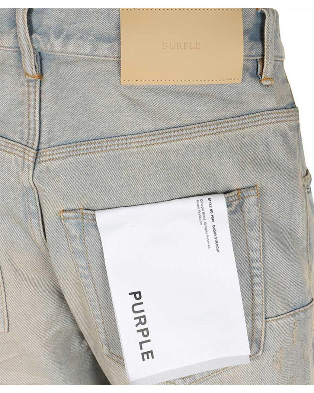 Purple Brand Gray Verditer Distressed Denim Jeans for men